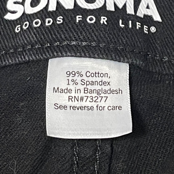 Sonoma Men’s Regular-Fit Everyday Jeans - Black -Size 34X32 - Picture 3 of 6